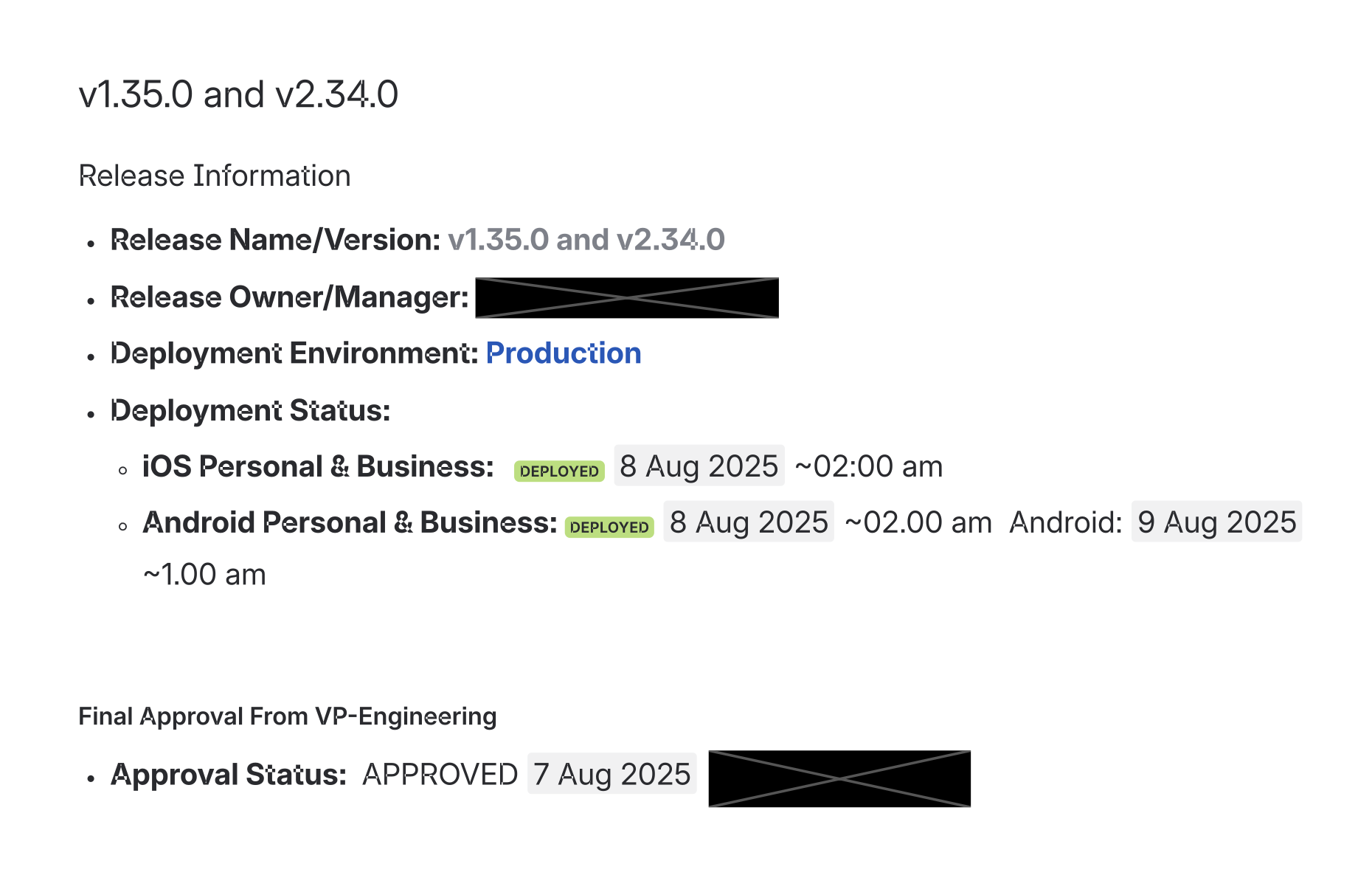 Featured Release note (1.35.0) and (2.34.0) - August 2025